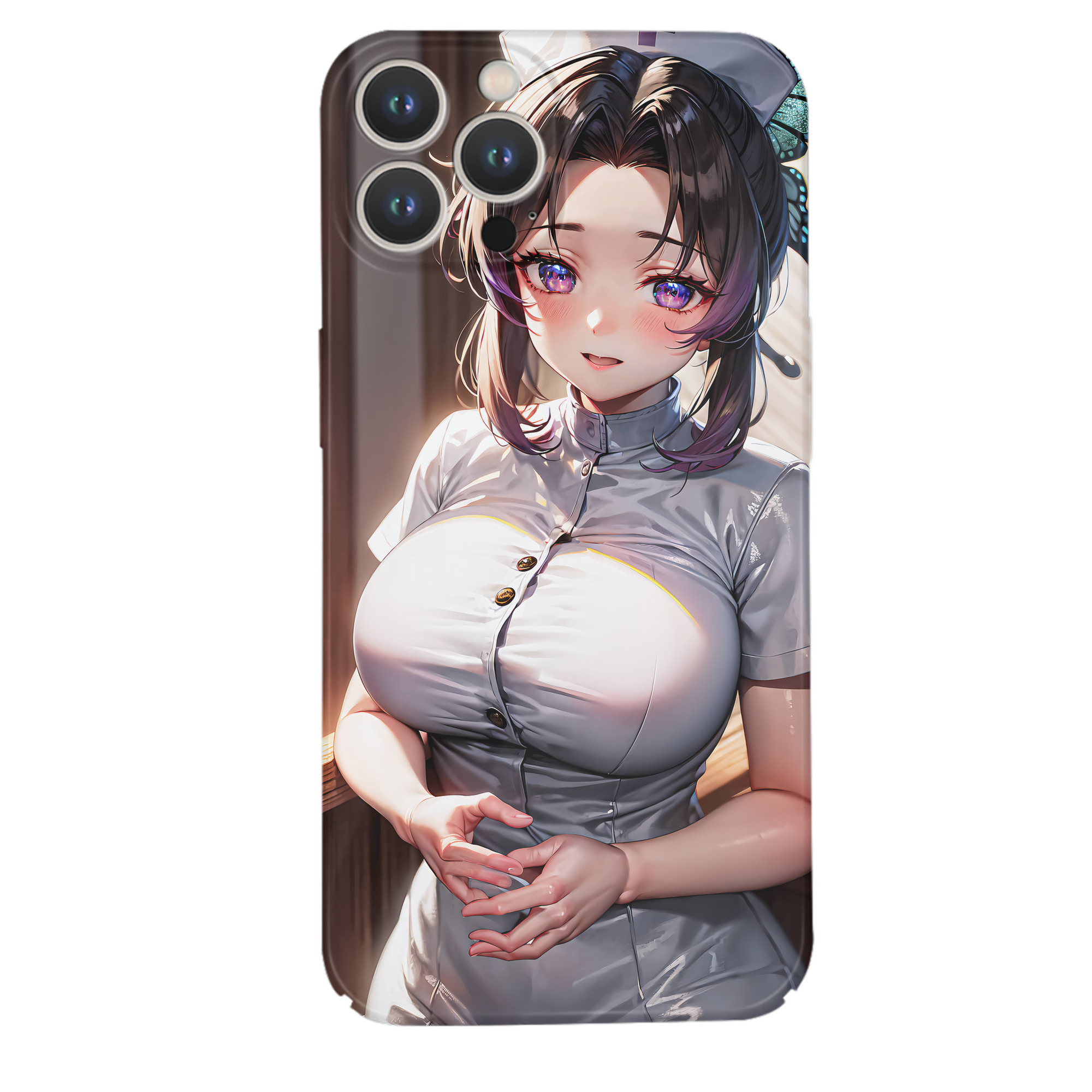 （画像用） 鬼滅の刃（きめつのやいば）蟲柱-胡蝶 しのぶ／こちょう しのぶ Kochou Shinobu 【iPhone 14シリーズ対応】ハードケース